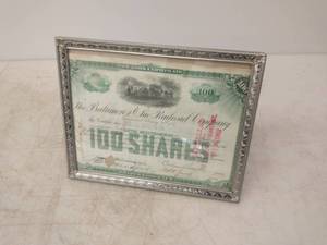 lot 23 image: The Baltimore and Ohio Railroad Company Framed Shares Certificate
