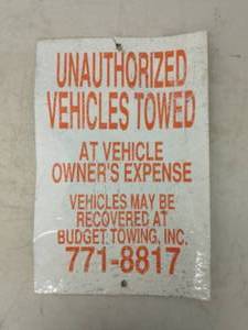 lot 25 image: Metal Parking Sign