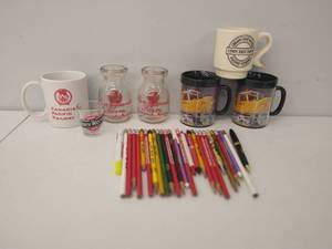 lot 30 image: Collection of Railroad Mugs, Glassware, and More