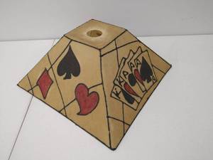 lot 117 image: Faux Stained Glass Poker Lamp Shade