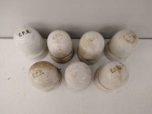 lot 47 image: Seven CPR Railroad Insulators