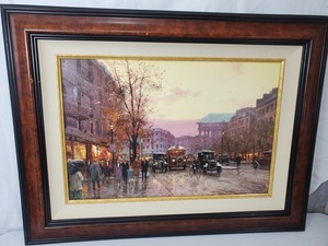 lot 2 image: Thomas Kinkade  Robert Girrard - Paris Twilight 18x27 Framed Canvas - Limited Edition with master Highlighting