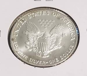 1992 AMERICAN SILVER EAGLE 1 TROY OZ. .999 FINE SILVER DOLLAR