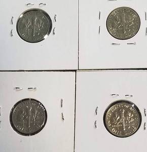 4 PROOF ROOSEVELT DIMES 1967 SMS 1968-S 1969-S 1976-S