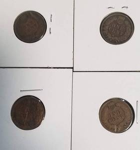 4 INDIAN HEAD CENTS 1892 1893 1900 1903