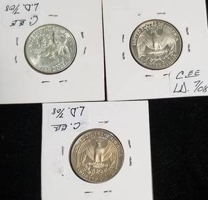 3 PROOF WASHINGTON QUARTERS 1976-S 1979-S 1981-S