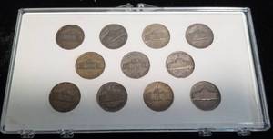 US WAR NICKEL SET 11 COINS 35% SILVER