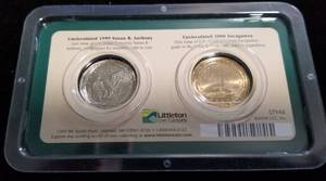 2 US DOLLARS 1999 SBA 2000 SACAJAWEA UNC SEALED