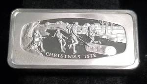 2.08 TROY OZ. FRANKLIN MINT STERLING SILVER ART BAR 1000 GRAINS (2.08 TROY OZ)