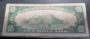 1934-A US $10 FEDERAL RESERVE NOTE CHICAGO