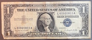 lot 48 image: 1957A $1 Silver Certificate - L60920803A