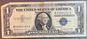lot 36 image: 1957B $1 Silver Certificate - W63084183A