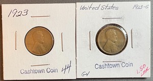 lot 7 image: Two Different Lincoln Wheat Pennies - 1923 & 1923-S