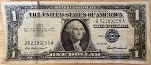 lot 9 image: 1957 Silver Certificate - Q52389258A