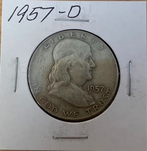 lot 61 image: 1957-D Franklin Half Dollar