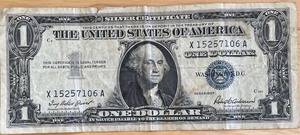 lot 23 image: 1957 $1 Silver Certificate - X15257106A