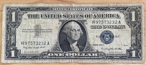 lot 34 image: 1957A $1 Silver Certificate - H97573232A
