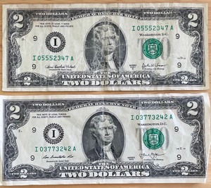 lot 16 image: Two $2 Bills Minneapolis Reserve - I05552347A & I03773242A