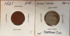 lot 38 image: 1921 P & S Lincoln Wheat Pennies