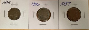 lot 49 image: 1935, 1936, & 1937 Buffalo Nickels