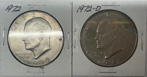 Two Ike Dollars - 1972 P & D