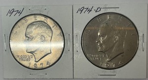 Two Ike Dollars - 1974 P & D
