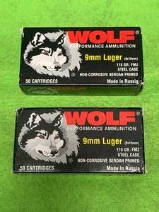 100 Rounds 9mm Ammo Ammunition