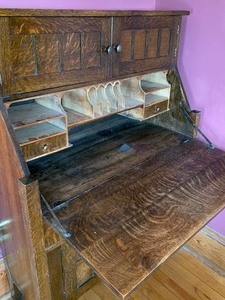 lot 2 image: Antique Secretary- Arts and Crafts Style