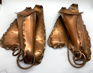 lot 29 image: Gregorian Copper Wall Pockets