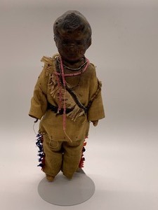 lot 114 image: Native American Wax Doll on Metal Frame
