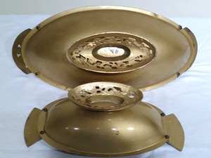 lot 92 image: Two Vintage Metal Fruit Motif Dishes