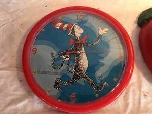 lot 229 image: Seth Thomas Vintage Apple Wall Clock and Dr. Suess Clock