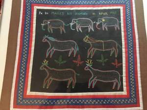 lot 244 image: Hand Sewn Animal Framed Art