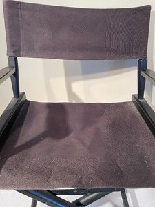lot 191 image: Black Wooden Directors Chair