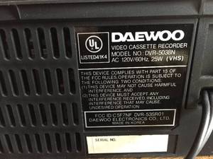 lot 314 image: Daewoo VCR