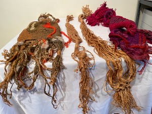 lot 289 image: Four Woven Pieces of Art and Plant Holders