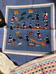 lot 280 image: Eight Needlepoint and Cross Stitched Towels and Tapestries