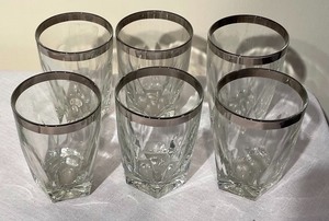 lot 204 image: Retro Silver Rimmed Glassware