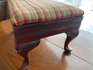 lot 254 image: Small Footstool with Upholstered Top