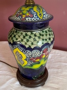 lot 317 image: Colorful Ceramic Table Lamp