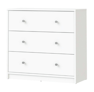 lot 28 image: TVILUM Portland 3-Drawer White Chest of Drawers