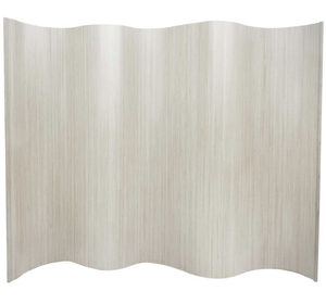 lot 50 image: ORIENTAL FURNITURE 6 ft. White Bamboo Wave 1-Panel Room Divider