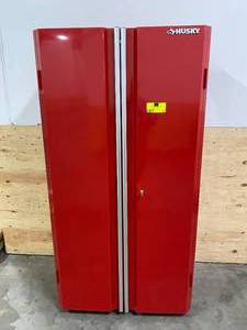 lot 59 image: HUSKY 36 in. W x 72 in. H x 18 in. D Steel Tall Garage Cabinet in Red