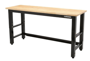 lot 70 image: HUSKY 6 ft. Adjustable Height Solid Wood Top Workbench