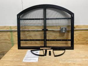 lot 74 image: PLEASANT HEARTH Harper 1-Panel Fireplace Screen with Doors
