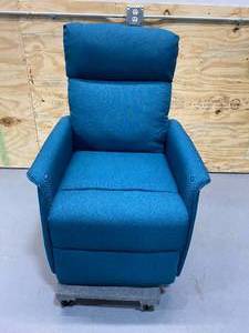 lot 101 image: BOYEL LIVING Blue Reclining Heated Power Lift Recliner Zero Gravity Full Body Massage Chair