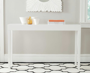 lot 9 image: SAFAVIEH Kayson 52 in. White Standard Rectangle Wood Console Table