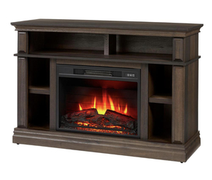 lot 94 image: STYLEWELL Wolcott 48 in. Media Console Electric Fireplace in Brown Oak