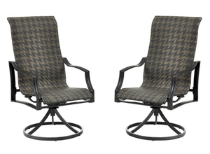 lot 96 image: HAMPTON BAY Statesville Swivel Steel Woven Outdoor Patio Dining Chair (2-Pack)