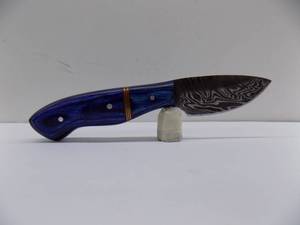 Damascus Steel Fixed Blade Knife With Leather Sheath